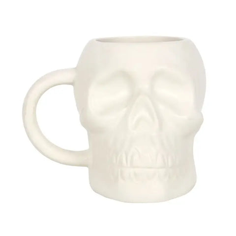 Something Different Matte White Skull Mug