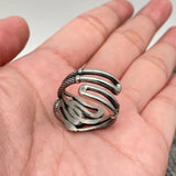 Mio Queena Stainless Steel Double Snake Winding Ring