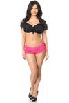 Daisy Corset Black Peasant Top