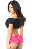 Daisy Corset Black Peasant Top
