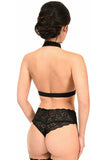 Daisy Corset Black Stretchy Body Harness w/Gold Hardware