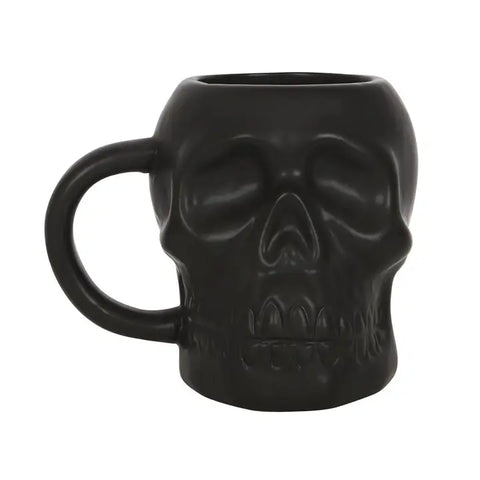 Something Different Matte Black Skull Mug