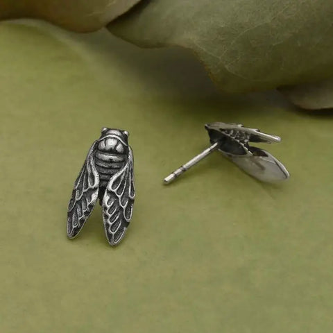 Nina Designs Sterling Silver Cicada Post Earrings