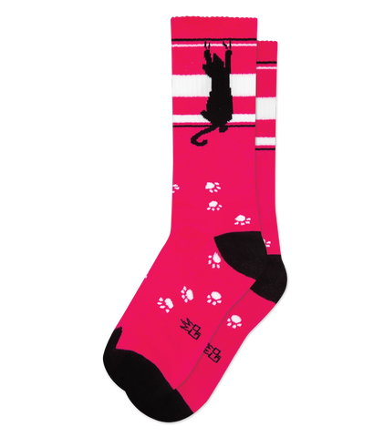 Gumball Poodle Pink Black Cat Scratching Gym Socks