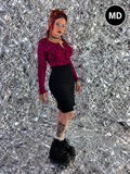 Gently Used Too Fast Black Corset Back Pencil Skirt
