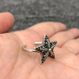 Mio Queena Rhinestone Star Adjustable Ring