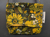 Vintage Green Yellow Floral Carpet Bag