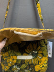 Vintage Green Yellow Floral Carpet Bag