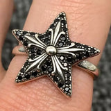 Mio Queena Rhinestone Star Adjustable Ring