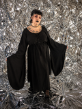 Gently Used Black Romantic Dress with Giant Bell Sleeves