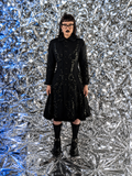 Vintage 1930s Black Wool & Sequin Princess Coat