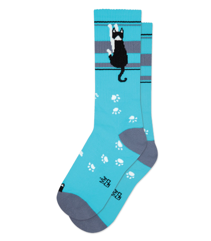 Gumball Poodle Blue Hanging Tuxedo Cat Gym Socks