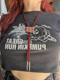 Unforgiven Rhinestone American Flag Red Bolo Tie