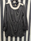 Vintage Volup 60s Black Long Sleeve Mini Dress with Belt