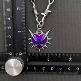 Mio Queena Gothic Purple Thorns Heart Dagger Necklace