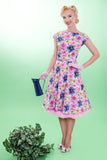 Gently Used Tatyana Pink and Yellow Daisy Dress