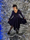Gently Used Black Rose Purple Velvet Dress