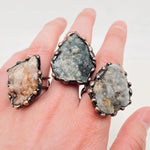 Mio Queena Irregular Natural Agate Rough Stone Adjustable Ring