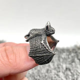 Mio Queena Men's Gothic Stainless Steel Bat Ring
