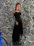Gently Used Super Low Fat Black Velvet Dress