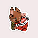 Stay Home Club Destroy Bunny Vinyl Sticker