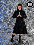 Vintage 1930s Black Wool & Sequin Princess Coat