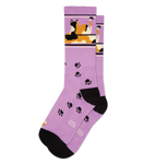 Gumball Poodle Purple Lounging Calico Cat Gym Socks