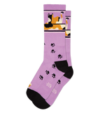 Gumball Poodle Purple Lounging Calico Cat Gym Socks