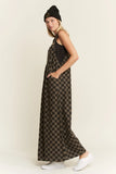 Jade By Jane Checkered Wide Leg Overalls