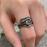 Mio Queena Stainless Steel Double Snake Winding Ring