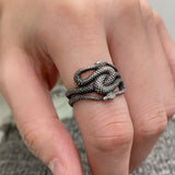 Mio Queena Stainless Steel Double Snake Winding Ring