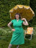 Vintage Volup 60s Kelly Green Dress with Belt
