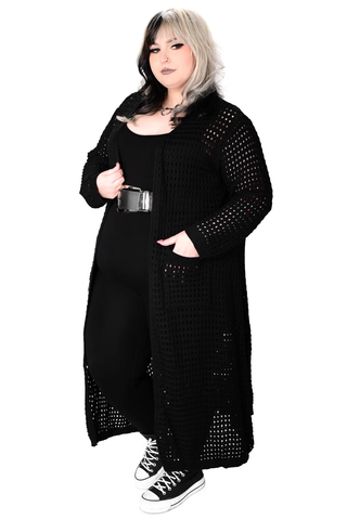 Foxblood Open Weave Cardigan Duster