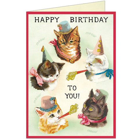 Cavallini & Co Happy Birthday Cat Party Greeting Card