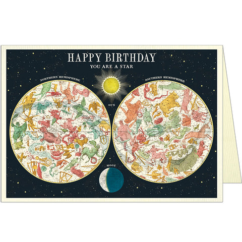 Cavallini & Co Happy Birthday Constellation Greeting Card