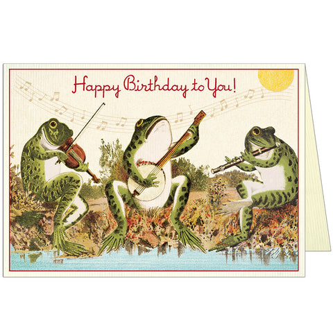 Cavallini & Co Happy Birthday Musical Frogs Greeting Card