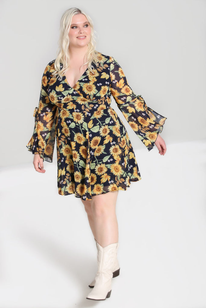Hell Bunny Sunflower Mini Dress Shopabernathys Hell Bunny Sunflower Mini Dress Shopabernathys