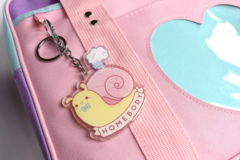 Bright Bat Homebody Snail Keychain