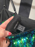 Stitches Be Crazy Blue and Green Sequin Dress