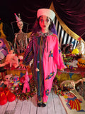 Odd Betties Pink and Black striped & hearts Clown suit