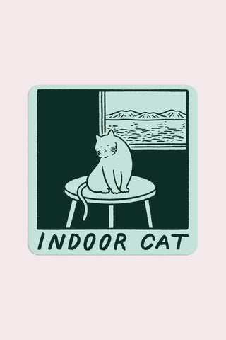 Stay Home Club Indoor Cat Vinyl Sticker