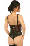 Daisy Corset Lavish Dark Brown Brocade Open Cup Waist Cincher
