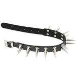 Decopunk Leather Double Spiked Collar