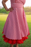 Hemet Red Gingham Dress Full Circle Skirt