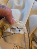 Vintage 50s white & gold embroidered wool dress