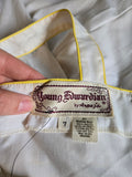 Vintage 70s Young Edwardian ivory yellow dress