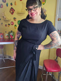 Vintage 50s Black Rosette Dress