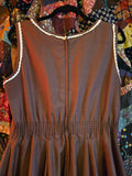 LG Vintage 1970s Malco Modes Brown Dress