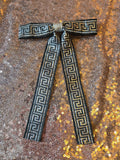 Vintage 50s Black & Silver Square Dancing bow Tie