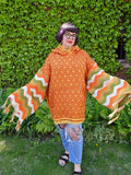 Unforgiven Upcycled Yellow Fringe Afghan Hoodie